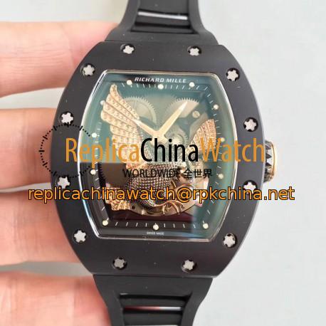 Replica Richard Mille RM023 KV Ceramic Rose Gold Eagle Skeleton Dial M8215