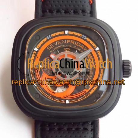 Replica SevenFriday P3/07 Kuka III N PVD Orange Dial Miyota 82S7