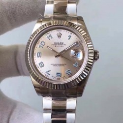 Replica Rolex Datejust II 116334 2018 41MM EW Stainless Steel Rhodium Dial Swiss 3136