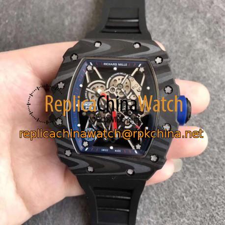 Replica Richard Mille RM35-01 PSG KV Forged Carbon Blue Skeleton Dial M8215