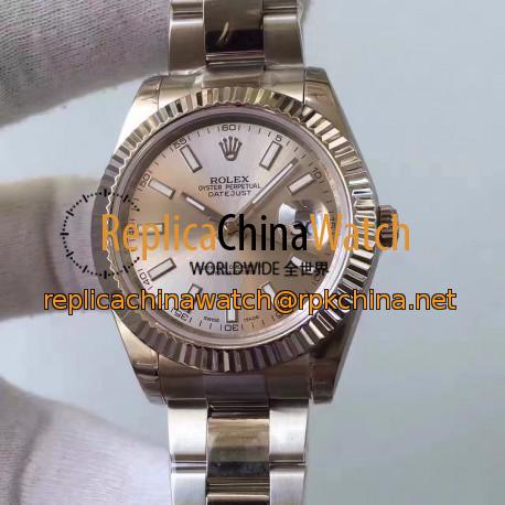 Replica Rolex Datejust II 116334 2018 41MM EW Stainless Steel Rhodium Dial Swiss 3136