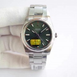 Replica Rolex Oyster Perpetual 34 114300 2018 UB Stainless Steel Green Dial Swiss 2836-2