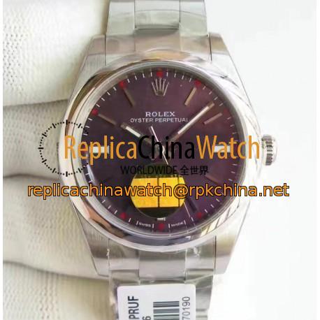 Replica Rolex Oyster Perpetual 39 114300 2018 UB Stainless Steel Red Dial Swiss 2836-2