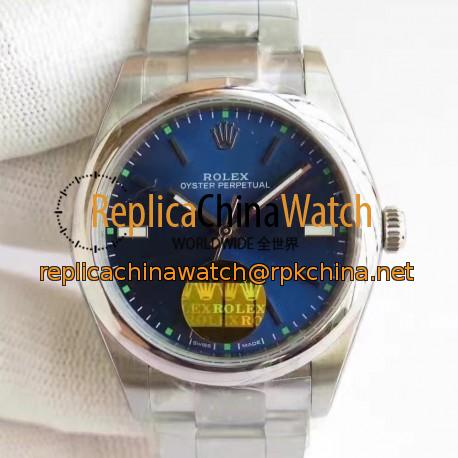 Replica Rolex Oyster Perpetual 39 114300 2018 UB Stainless Steel Blue Dial Swiss 2836-2