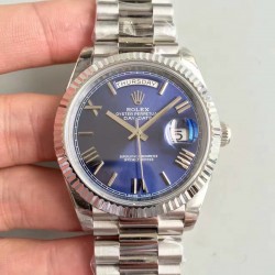 Replica Rolex Day-Date 40 228239 2018 EW Stainless Steel Blue Dial Swiss 3255