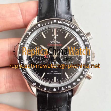 Replica Omega Speedmaster Moonwatch Moonphase Chronograph 304.33.44.52.01.001 BF Stainless Steel Black Dial Swiss 9300