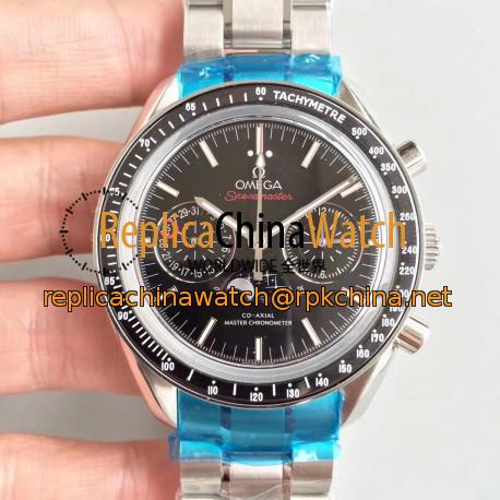 Replica Omega Speedmaster Moonwatch Moonphase Chronograph 304.30.44.52.01.001 BF Stainless Steel Black Dial Swiss 9300