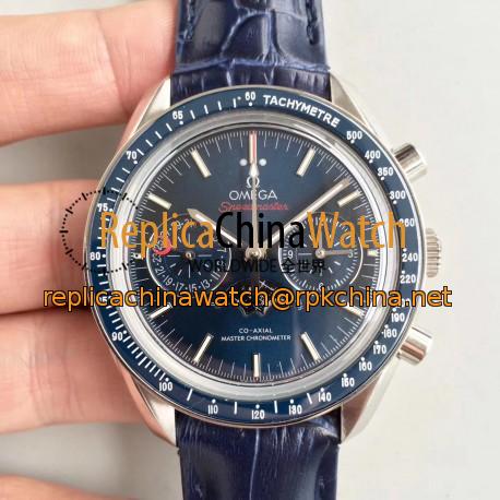 Replica Omega Speedmaster Moonwatch Moonphase Chronograph 304.33.44.52.03.001 BF Stainless Steel Blue Dial Swiss 9300