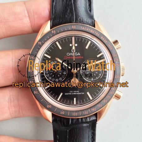 Replica Omega Speedmaster Moonwatch Moonphase Chronograph 304.63.44.52.01.001 BF Rose Gold Black Dial Swiss 9301