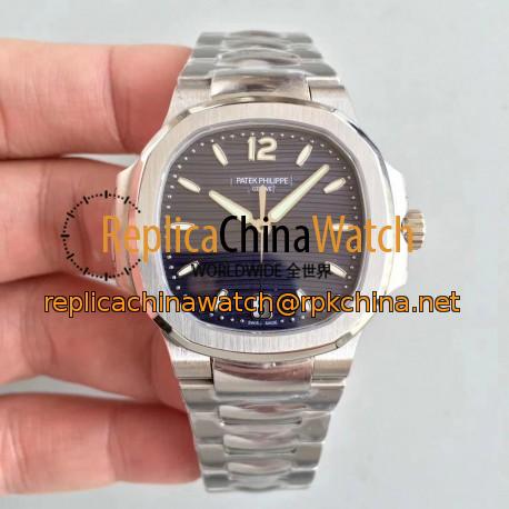 Replica Patek Philippe Nautilus Ladies 7118/1A-001 PF Stainless Steel Blue Dial Swiss 324 S C