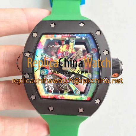 Replica Richard Mille RM068-01 Tourbillon Kongo KV Ceramic Multicolored Skeleton Dial M8215