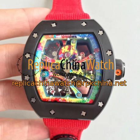 Replica Richard Mille RM068-01 Tourbillon Kongo KV Ceramic Multicolored Skeleton Dial M8215