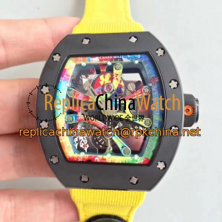 Replica Richard Mille RM068-01 Tourbillon Kongo KV Ceramic Multicolored Skeleton Dial M8215