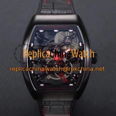 Replica Franck Muller Vanguard Gravity Skeleton V 45 T GRAVITY CS SQT N PVD Skeleton Dial M9015