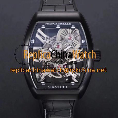 Replica Franck Muller Vanguard Gravity Skeleton V 45 T GRAVITY CS SQT N PVD Skeleton Dial M9015