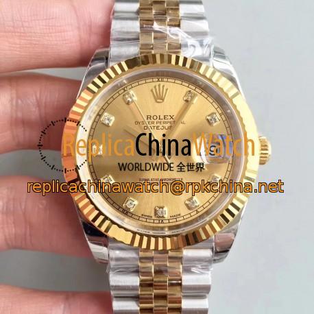 Replica Rolex Datejust II 116333 41MM EW Stainless Steel & Yellow Gold Champagne Dial Swiss 3235