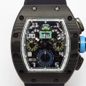 Replica Richard Mille RM011-FM Felipe Massa Chronograph Forged Carbon Blue Dial swiss 7750