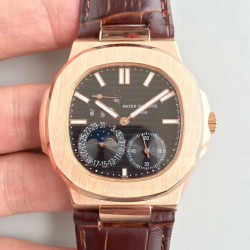 Replica Patek Philippe Nautilus Moonphase 5712R-001 N Rose Gold Black Dial Swiss 240 PS IRM C LU