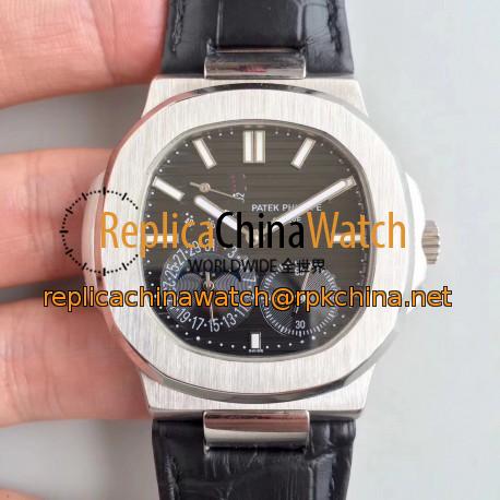 Replica Patek Philippe Nautilus Moonphase 5712G-001 N Stainless Steel Black Dial Swiss 240 PS IRM C LU