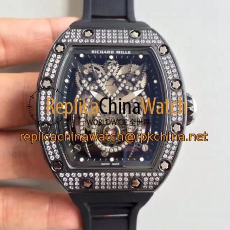 Replica Richard Mille 19-01 SF PVD & Diamond Diamond Spyder Dial M6T51