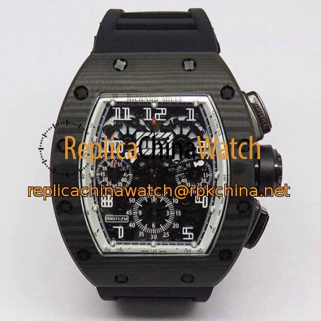 Replica Richard Mille RM011-FM Felipe Massa Chronograph Forged Carbon White Dial Swiss 7750