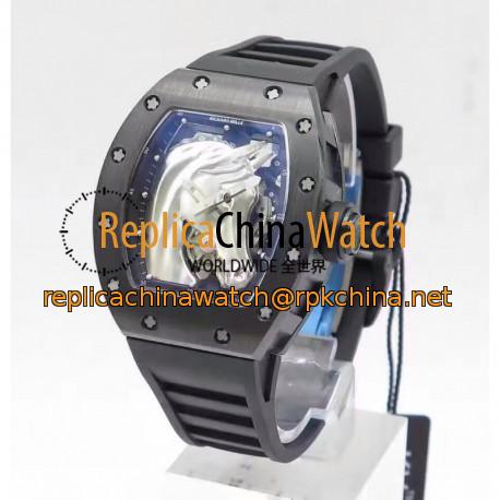 Replica Richard Mille Polo Club Saint Tropez RM052 KV Black Ceramic Silver Dial M8215