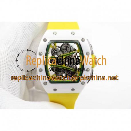 Replica Richard Mille RM59-01M White Ceramic Green Skeleton Dial M8215