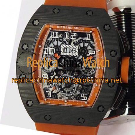 Replica Richard Mille RM011-FM Felipe Massa Chronograph Forged Carbon Orange Dial Swiss 7750