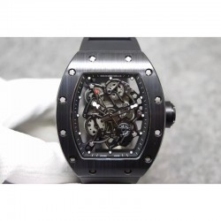 Replica Richard Mille RM55 Black Ceramic Black Skeleton Dial M8215