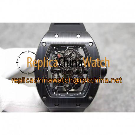 Replica Richard Mille RM55 Black Ceramic Black Skeleton Dial M8215