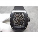 Replica Richard Mille RM55 Black Ceramic Black Skeleton Dial M8215