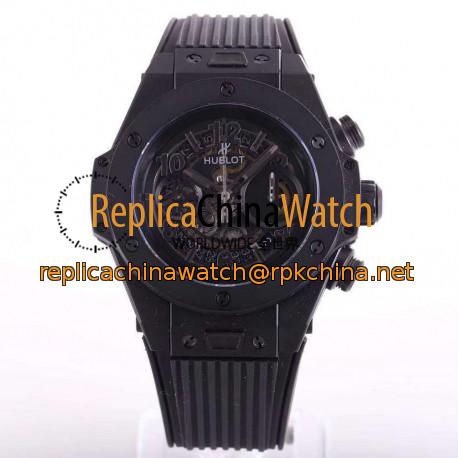 Replica Hublot Big Bang Unico All Black Sapphire 411.JB.4901.RT N Ceramic Skeleton Dial Swiss HUB1242