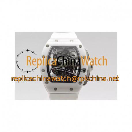 Replica Richard Mille RM59-01M White Ceramic Black Skeleton Dial M8215