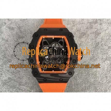 Replica Richard Mille RM35-01 Rafael Nadal Forged Carbon Skeleton Orange Dial Orange Nylon Strap M9015