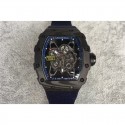 Replica Richard Mille RM35-01 Rafael Nadal Forged Carbon Skeleton Blue Dial Blue Nylon Strap M9015