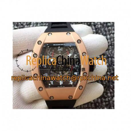 Replica Richard Mille RM022 Aerodyne Dual Time Zone Rose Gold Skeleton Dial M9015