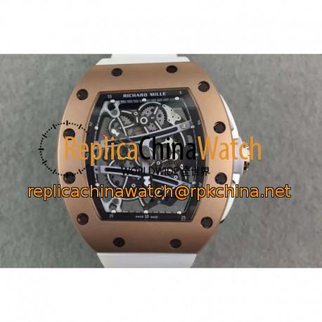 Replica Richard Mille RM61 Rose Gold Skeleton Dial M9015