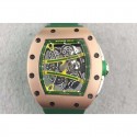 Replica Richard Mille RM61 Rose Gold Green Skeleton Dial M9015