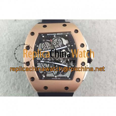 Replica Richard Mille RM61 Rose Gold Skeleton Dial M9015