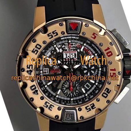 Replica Richard Mille RM032 Rose Gold Black Dial Swiss 7750