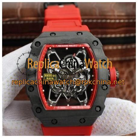 Replica Richard Mille RM035-01 Rafa Forged Carbon Red Dial M9015