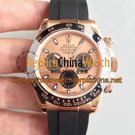 Replica Rolex Daytona Cosmograph 116515LN AR Rose Gold Rose Gold Dial Swiss 4130 Run 6@SEC