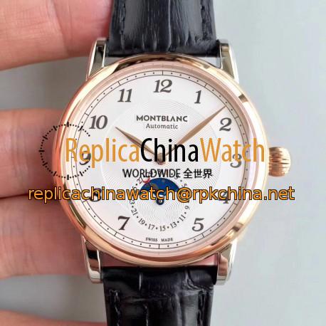 Replica Montblanc Star Legacy Moonphase 42MM U0116508 N Stainless Steel & Rose Gold White Dial Swiss MB 24.19