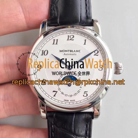 Replica Montblanc Star Legacy Moonphase 42MM U0116508 N Stainless Steel White Dial Swiss MB 24.19