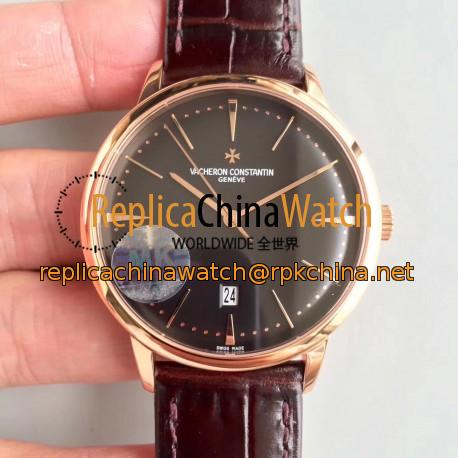 Replica Vacheron Constantin Patrimony 85180/000R-9166 MK Rose Gold Black Dial Swiss 2450 Q6