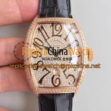 Replica Franck Muller 8880 SC DT FM Rose Gold & Diamonds Diamond Dial M8215