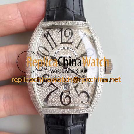 Replica Franck Muller 7880 SC DT FM Stainless Steel & Diamonds Diamond Dial M8215