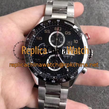 Replica Tag Heuer Carrera Calibre 1887 Day-Date 43MM HBB V6 Stainless Steel Black Dial Swiss Calibre 1887