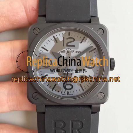 Replica Bell & Ross BR 03-92 Black Camo N PVD Blue Safari Dial M9015