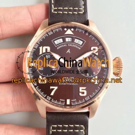 Replica IWC Big Pilot Annual Calendar Edition 150 Years IW502708 N Rose Gold Chocolate Dial Swiss 52850